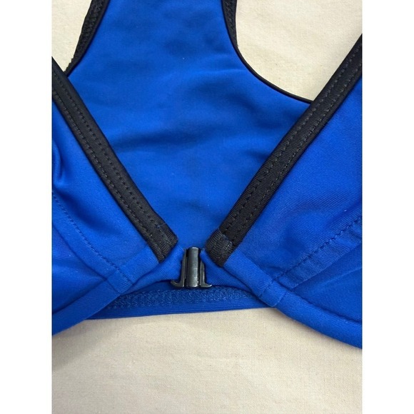 Victoria's Secret Y2K Royal Blue Black Trim Bikini Racerback Bottom M Top 34C‎ - Picture 3 of 11